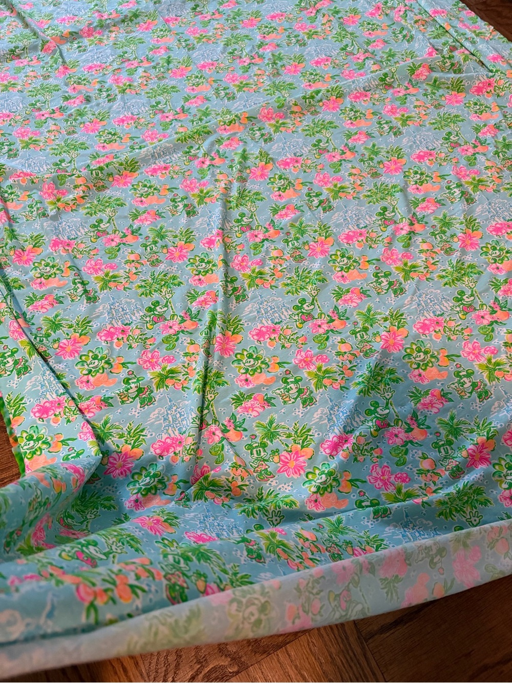 Lilly Pulitzer Slub cotton fabric blue Ibiza Lilly loves Disney 8 yard 314x61